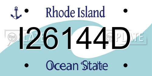 I26144D Rhode Island License Plate