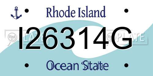 I26314G Rhode Island License Plate