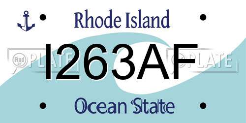 I263AF Rhode Island License Plate