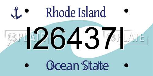I26437I Rhode Island License Plate