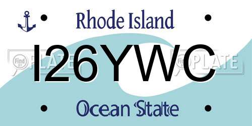 I26YWC Rhode Island License Plate