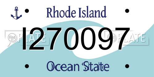 I270097 Rhode Island License Plate
