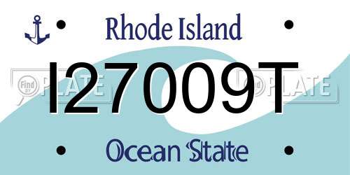I27009T Rhode Island License Plate