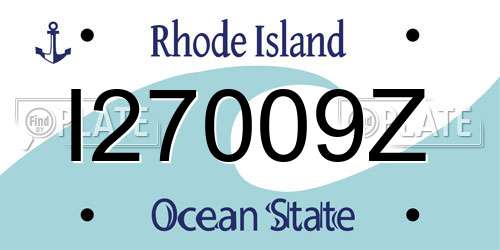 I27009Z Rhode Island License Plate