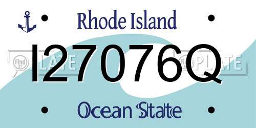 I27076Q Rhode Island License Plate