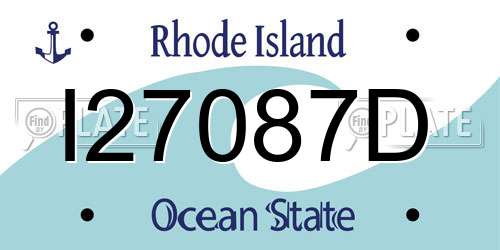 I27087D Rhode Island License Plate