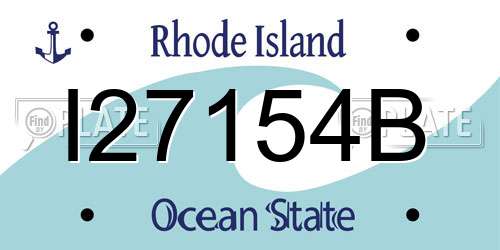 I27154B Rhode Island License Plate