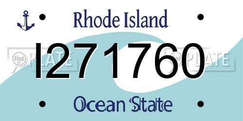 I271760 Rhode Island License Plate