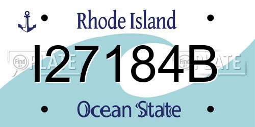 I27184B Rhode Island License Plate
