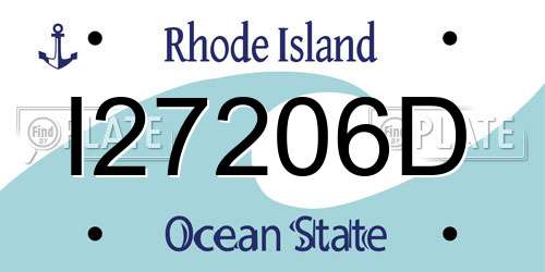 I27206D Rhode Island License Plate