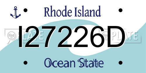 I27226D Rhode Island License Plate