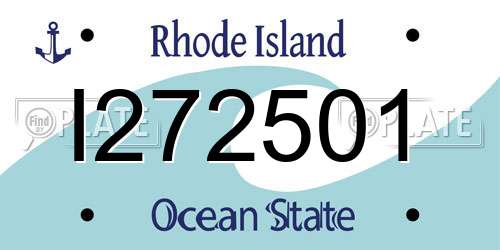 I272501 Rhode Island License Plate
