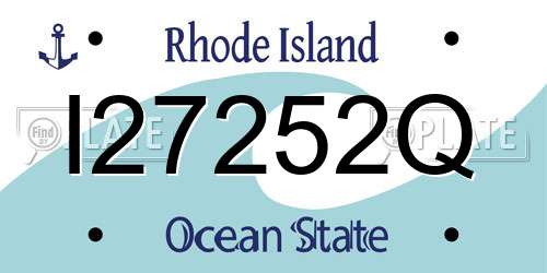I27252Q Rhode Island License Plate