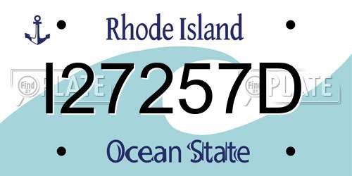 I27257D Rhode Island License Plate