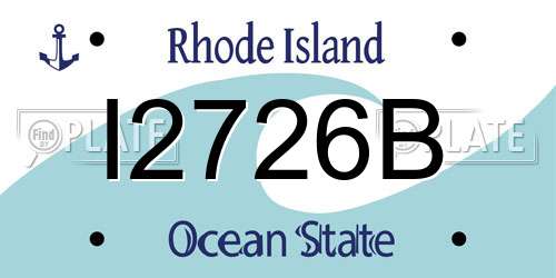 I2726B Rhode Island License Plate
