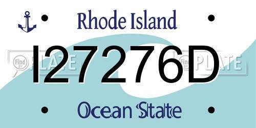 I27276D Rhode Island License Plate
