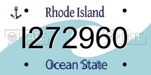 I272960 Rhode Island License Plate