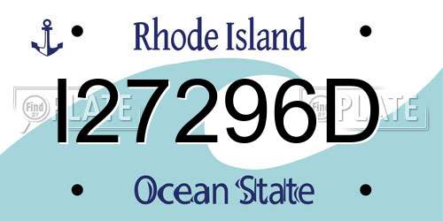 I27296D Rhode Island License Plate
