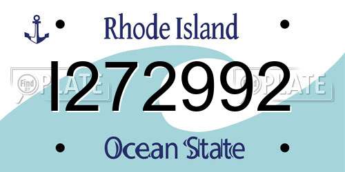 I272992 Rhode Island License Plate
