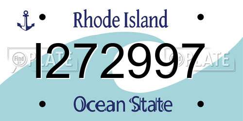 I272997 Rhode Island License Plate