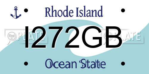 I272GB Rhode Island License Plate