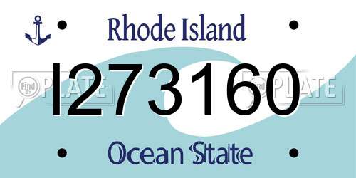 I273160 Rhode Island License Plate