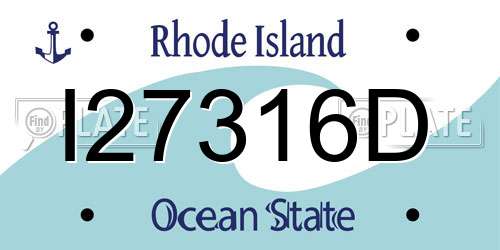 I27316D Rhode Island License Plate