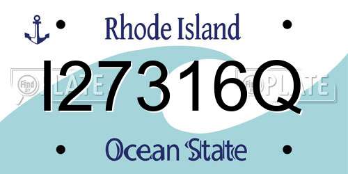 I27316Q Rhode Island License Plate