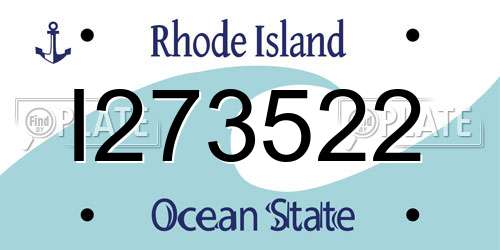 I273522 Rhode Island License Plate
