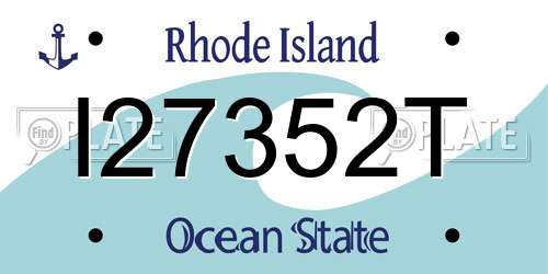I27352T Rhode Island License Plate