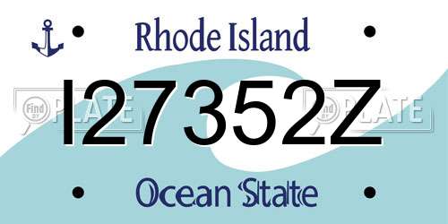 I27352Z Rhode Island License Plate
