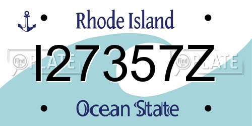 I27357Z Rhode Island License Plate