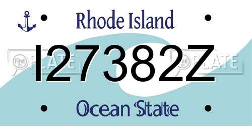 I27382Z Rhode Island License Plate