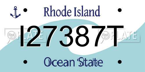 I27387T Rhode Island License Plate