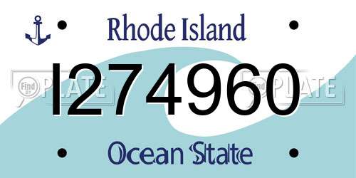 I274960 Rhode Island License Plate