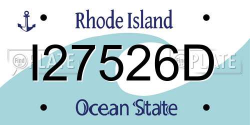 I27526D Rhode Island License Plate