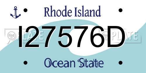 I27576D Rhode Island License Plate