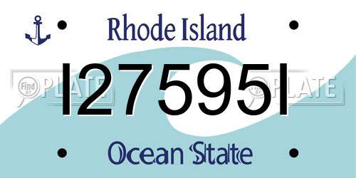 I27595I Rhode Island License Plate