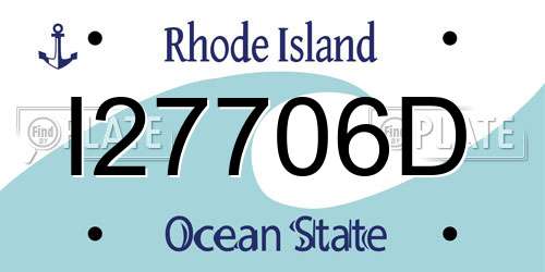 I27706D Rhode Island License Plate