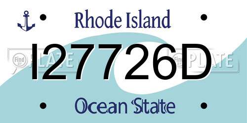 I27726D Rhode Island License Plate