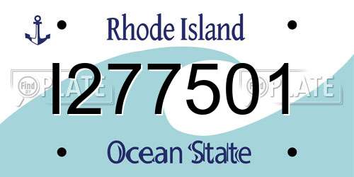 I277501 Rhode Island License Plate