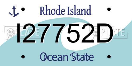 I27752D Rhode Island License Plate