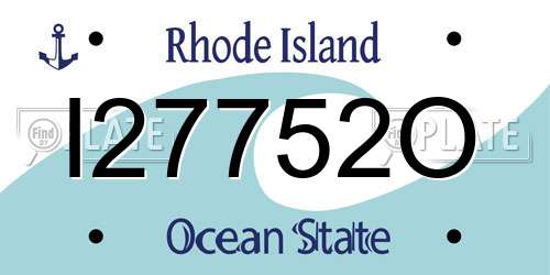 I27752O Rhode Island License Plate