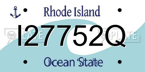 I27752Q Rhode Island License Plate