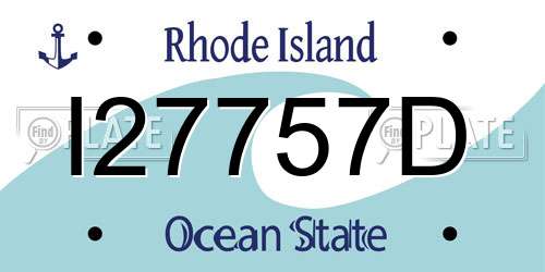 I27757D Rhode Island License Plate