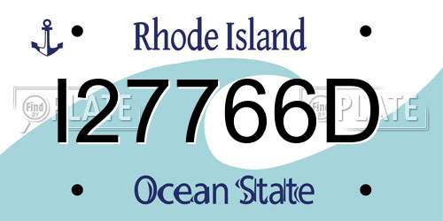 I27766D Rhode Island License Plate