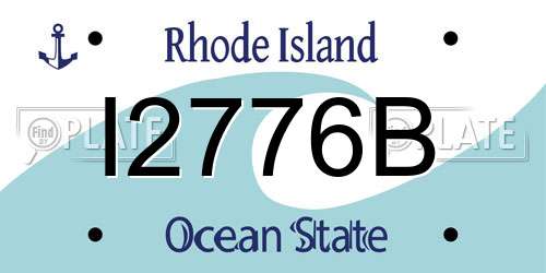 I2776B Rhode Island License Plate