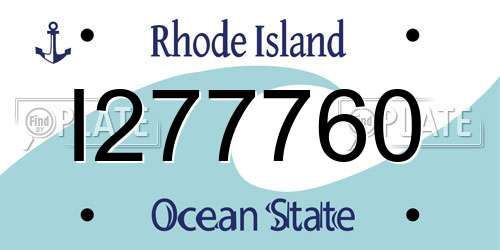 I277760 Rhode Island License Plate