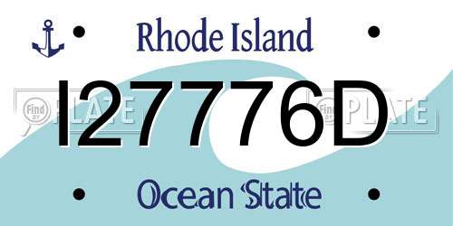 I27776D Rhode Island License Plate
