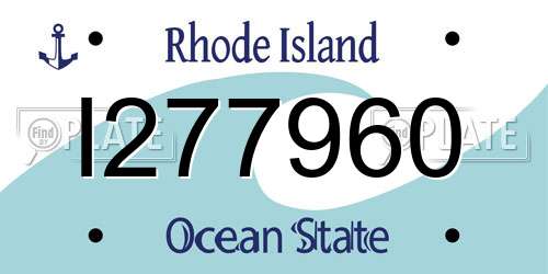 I277960 Rhode Island License Plate